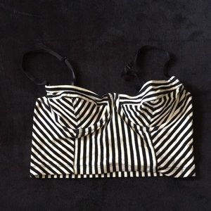 American Apparel Striped Crop Bralette Top